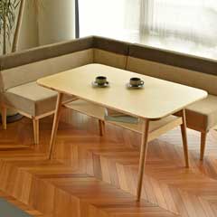 北欧ナチュラルの温もり漂うビーチ材のセンターテーブル｜幅120cm