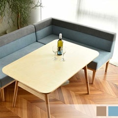 北欧ナチュラルなカウチソファ｜カフェの寛ぎをリビングに｜座った時に肘が右側