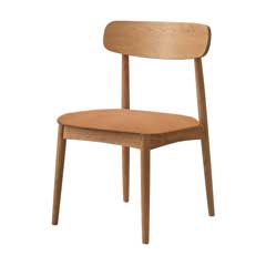 北欧ナチュラルなダイニングチェア｜キャメルレザー調座面の温もりチェア