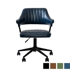 ヴィンテージレザー調デスクチェア｜レトロな風合いと快適な座り心地を両立した昇降回転式