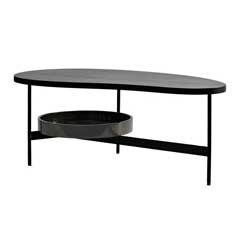 ホテルライクな静寂をまとうローテーブル｜ブラック天板×メタルが織りなす上質モダンデザイン