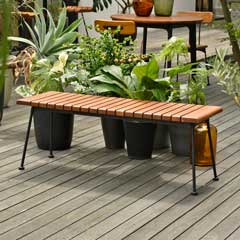 天然木×スチールの調和が美しいダイニングベンチ｜カフェスタイルに映えるナチュラルヴィンテージデザイン