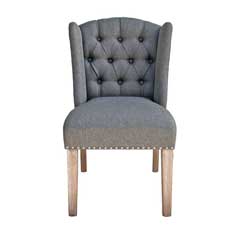 上品ヴィンテージなダイニングチェア｜グレーファブリック×スタッズデザイン