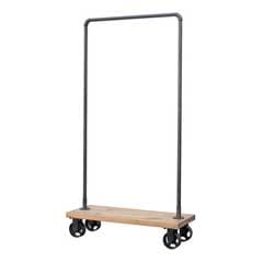 パイン古材×スチールのハンガーラック｜無骨さと温もりを纏うヴィンテージライク｜幅90cm