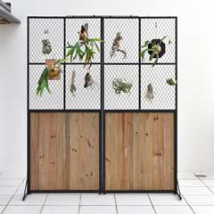 木×スチールのボタニカルスクリーン｜空間を彩るナチュラルモダンな間仕切りパネル