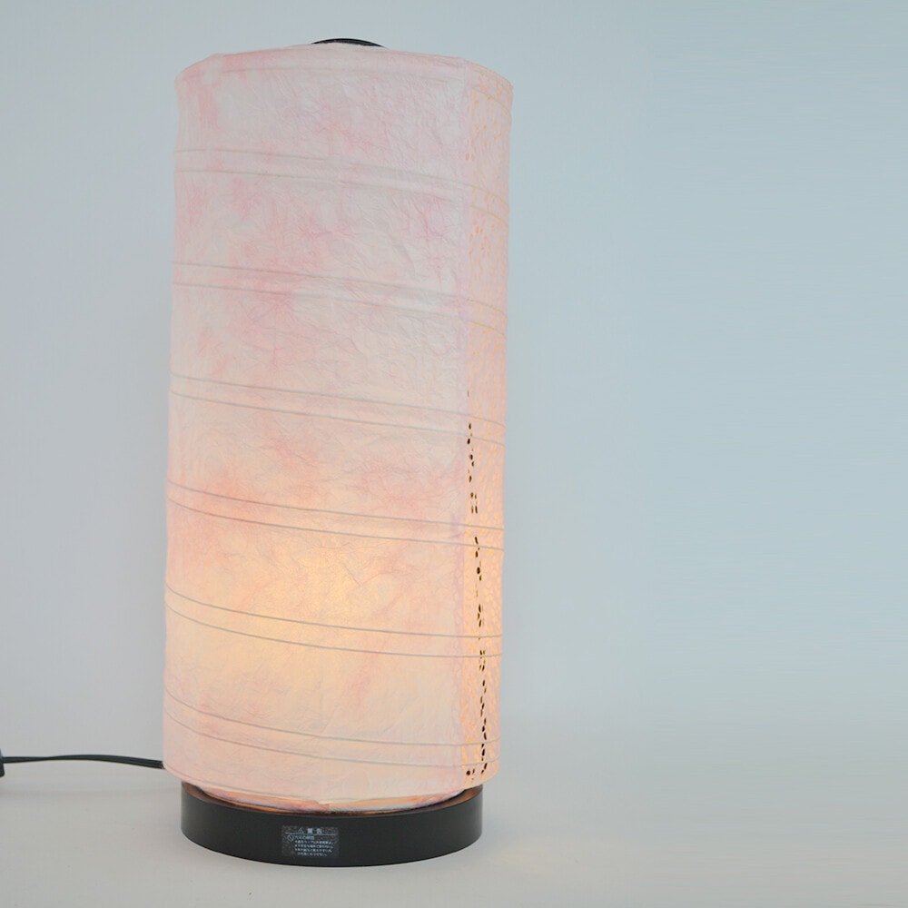 和紙テーブルライト 和風 間接照明 円筒型 和モダン LED対応 寝室 高さ43cm｜おしゃれなベッドサイドやリビングに
