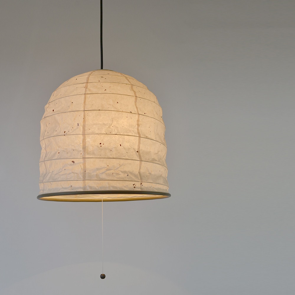 和紙 ペンダントライト 2灯 和風照明 LED対応 4畳 直径38cm ｜和の店舗照明に