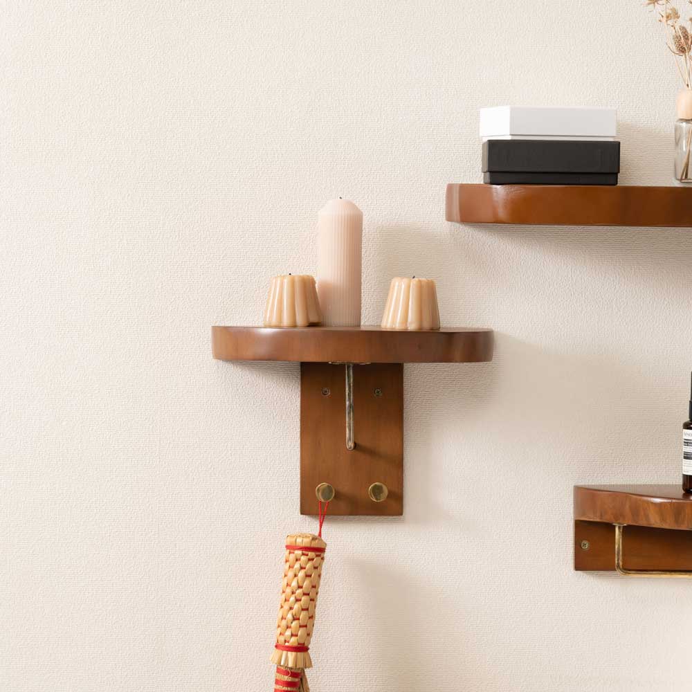 天然木ウォールシェルフ｜壁掛け収納ラックタイプ｜北欧ナチュラルインテリア
