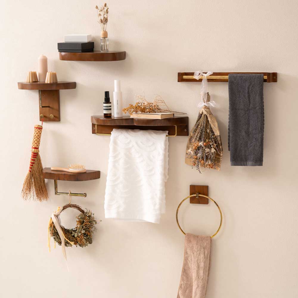 天然木ウォールシェルフ｜壁掛け収納ラックタイプ｜北欧ナチュラルインテリア
