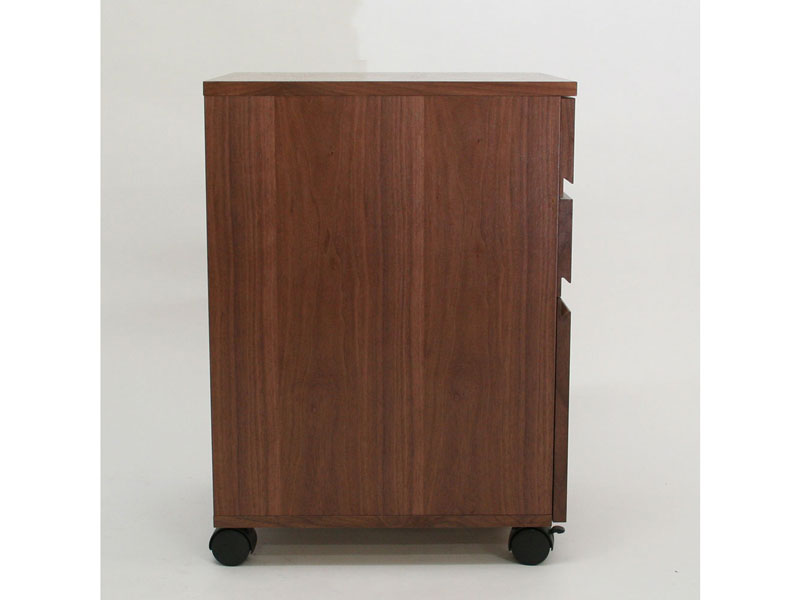 ウォルナットの落ち着いた色合いとあたたかみのあるデスクワゴン|幅40cm