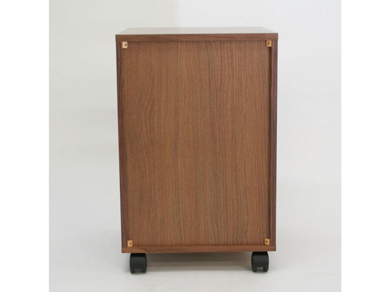 ウォルナットの落ち着いた色合いとあたたかみのあるデスクワゴン|幅40cm