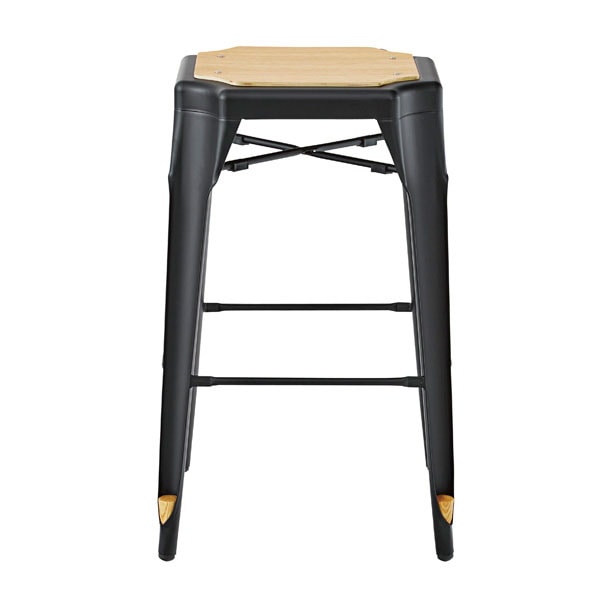木調の座面とスチールの脚のツートンカラーが特徴のハイスツール | 2tone