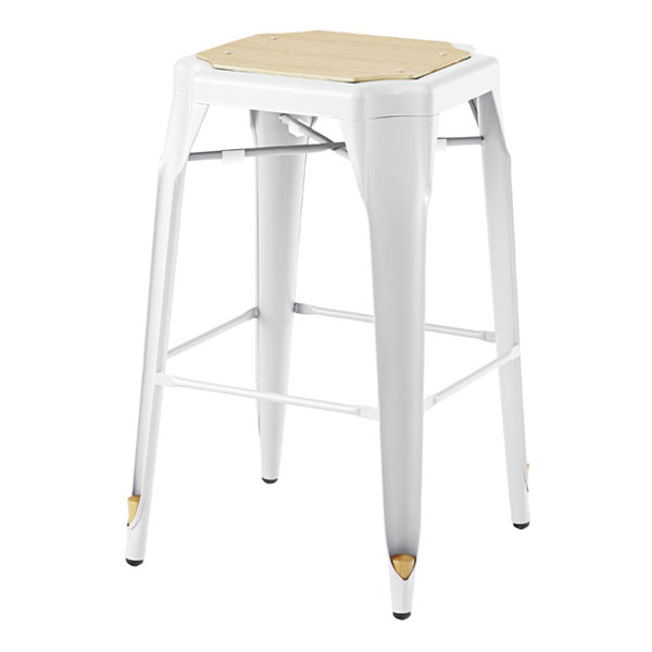 木調の座面とスチールの脚のツートンカラーが特徴のハイスツール | 2tone