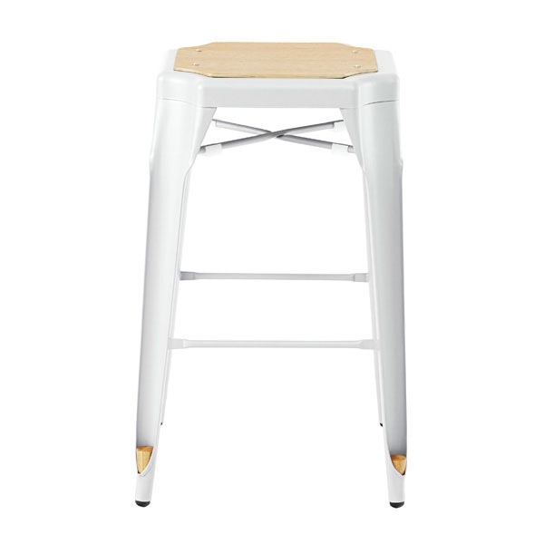 木調の座面とスチールの脚のツートンカラーが特徴のハイスツール | 2tone