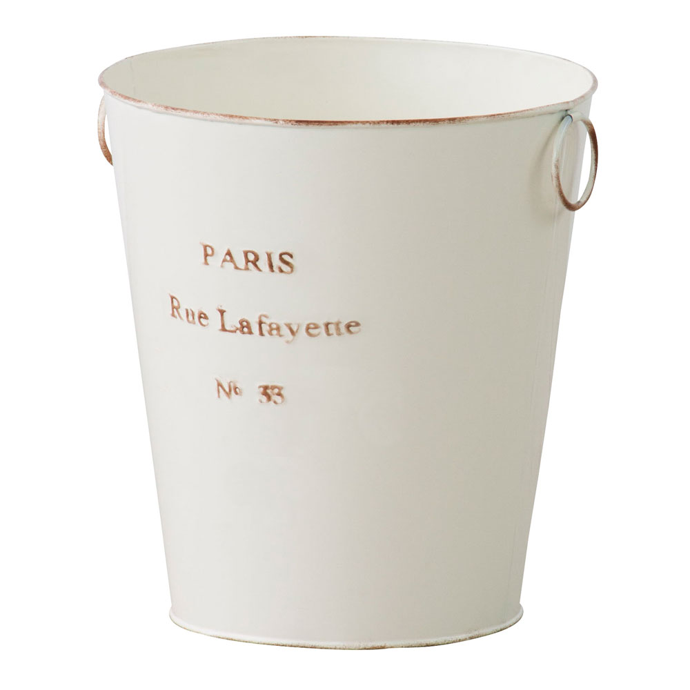 ヴィンテージ風スチールバケツ型プランターカバー|インダストリアルインテリアに最適