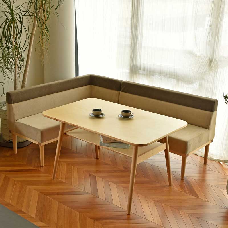 北欧ナチュラルの温もり漂うビーチ材のセンターテーブル|幅120cm