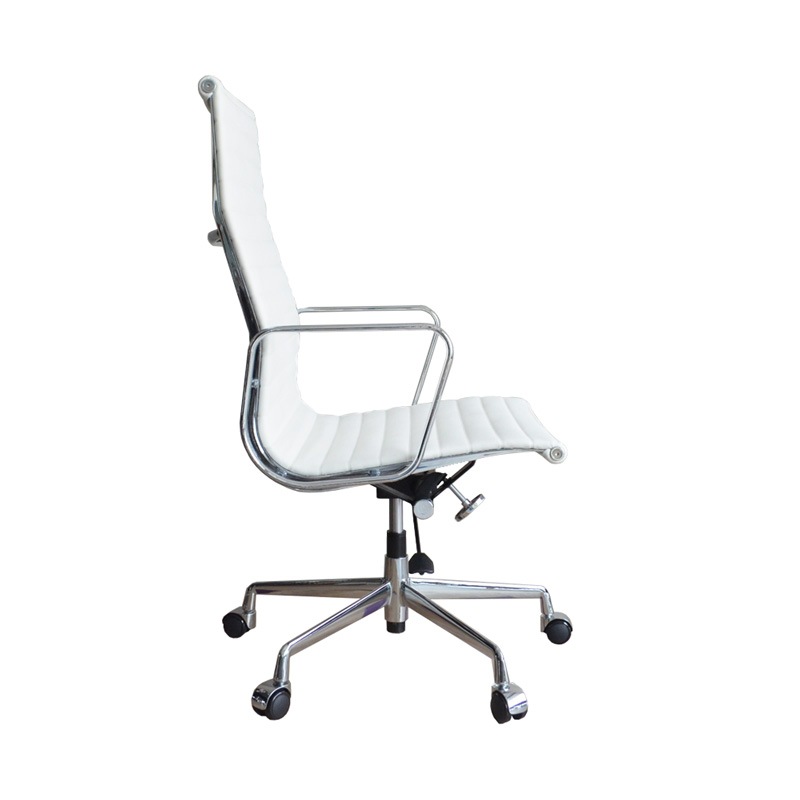 アルミナムチェア イームズ【ハイバック/フラッドパッド】本革ホワイト