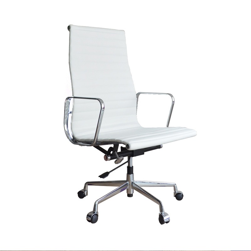 アルミナムチェア イームズ【ハイバック/フラッドパッド】本革ホワイト