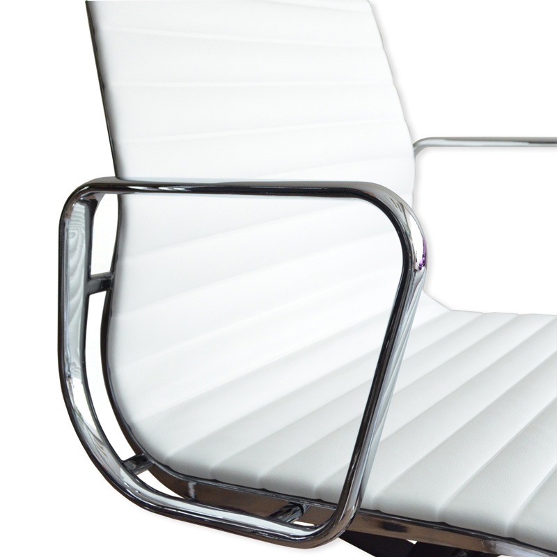 アルミナムチェア イームズ【ハイバック/フラッドパッド】本革ホワイト