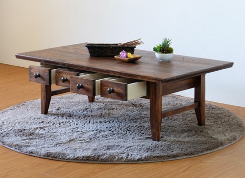 センターテーブル 引き出し収納 ZE【幅100cm】 和モダンインテリア