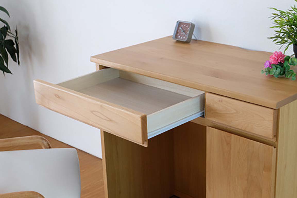 デスク 多目的 学習机にも ナチュラル【幅80cm】無垢材