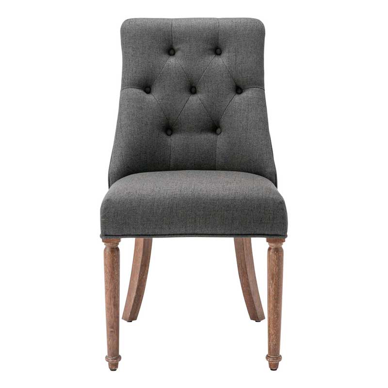 ダイニングチェア 布張り ボタン留め 座面高45cm｜アンティークでおしゃれな食卓椅子