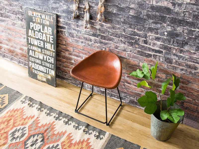 本革座面のスツール｜ミッドセンチュリーデザイン | インテリア・家具