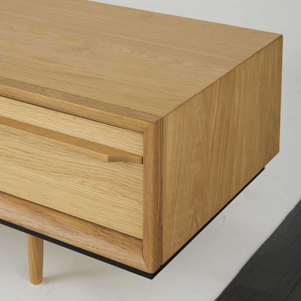 天然木オーク×スチールのテレビ台｜モダンインテリア｜幅180cm