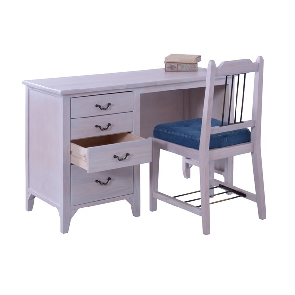 デニムクッションのダイニングチェア 天然木のレトロな家具