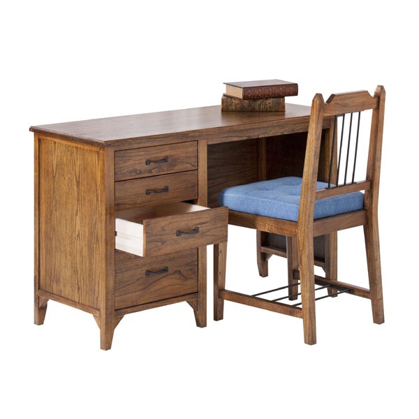 デニムクッションのダイニングチェア 天然木のレトロな家具