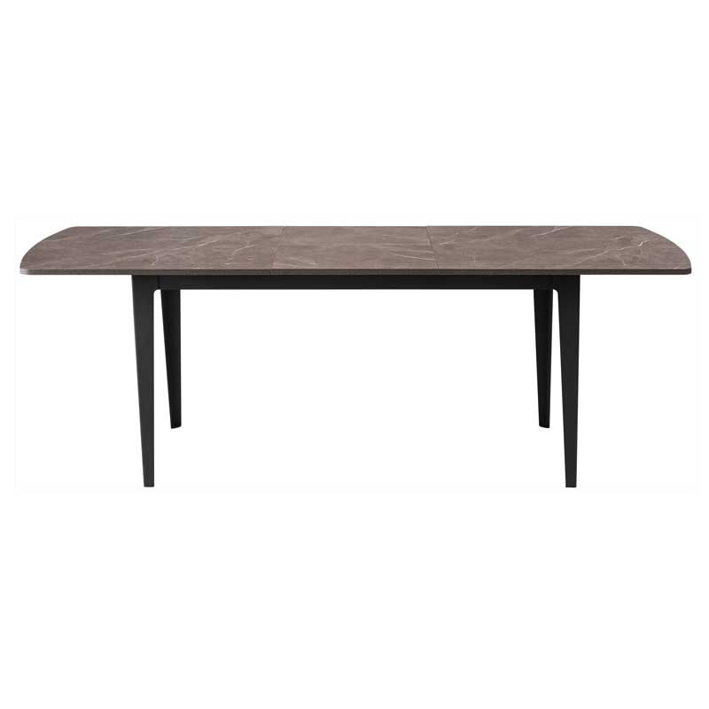 ダイニングテーブル 伸長式 黒脚 大理石調 エクステンション 160/210cm ｜来客時にもおしゃれに対応