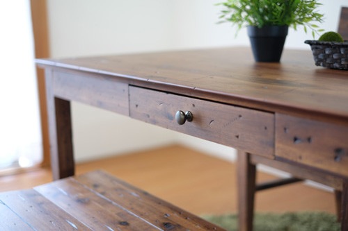 ダイニング テーブル 古材風 ZE【幅140cm】 和モダンインテリア