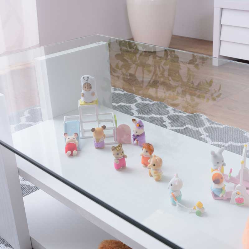 ミニマルなガラス天板センターテーブル|幅100cm|ナチュラルにもモダンにも馴染む万能デザイン