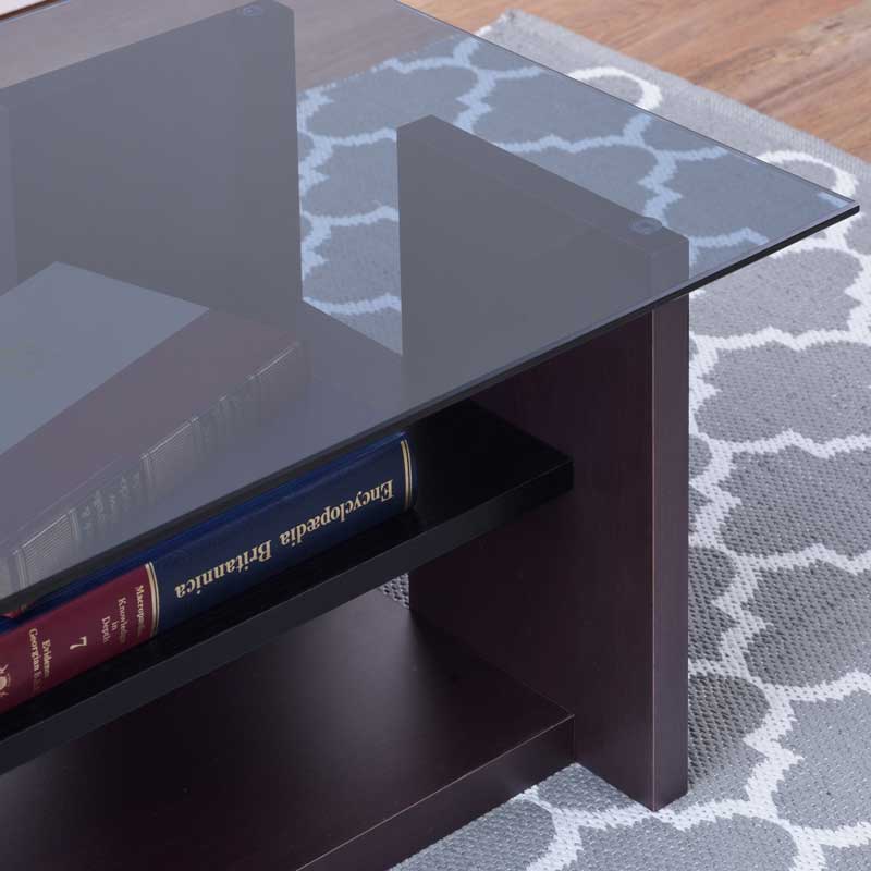 ミニマルなガラス天板センターテーブル|幅100cm|ナチュラルにもモダンにも馴染む万能デザイン