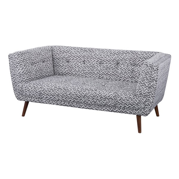 幾何学模様の3人掛けソファ 幾何学柄の張地 包まれるようなデザインの高級ソファ | 3P