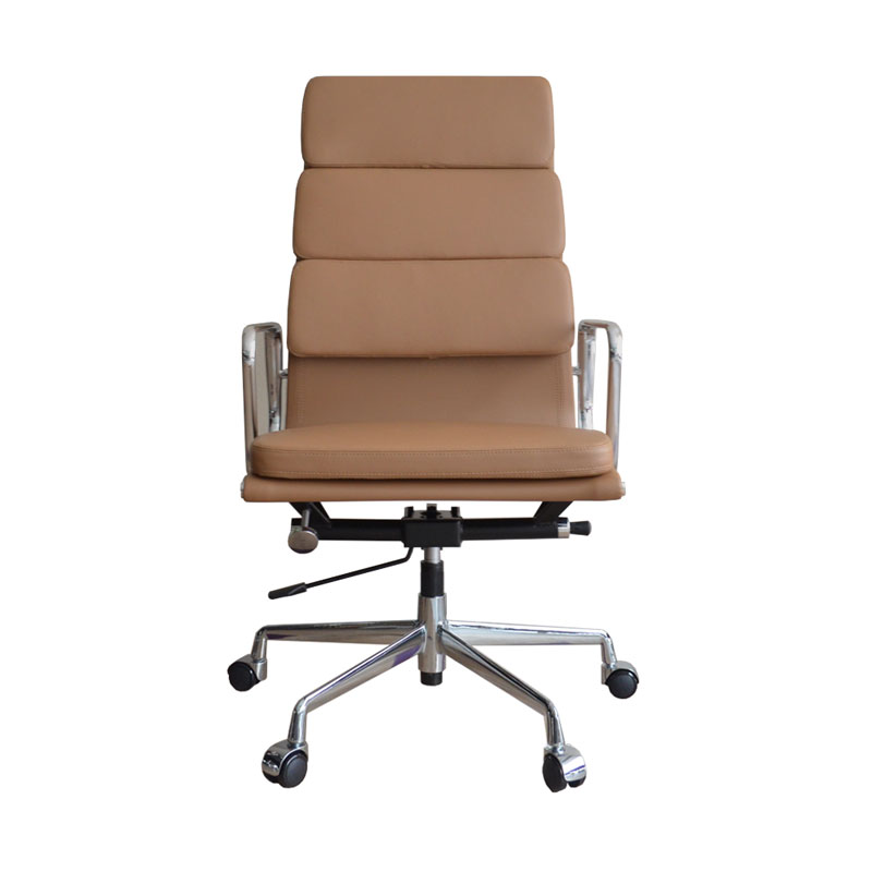 アルミナムチェア イームズ【ハイバック/ソフトパッド】本革モカ