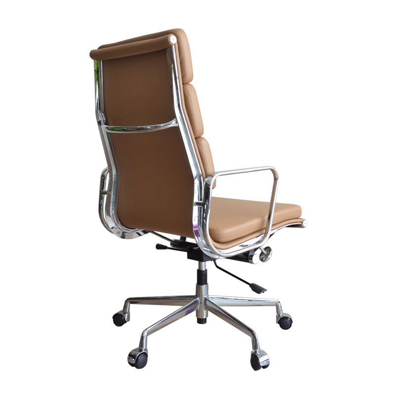 アルミナムチェア イームズ【ハイバック/ソフトパッド】本革モカ