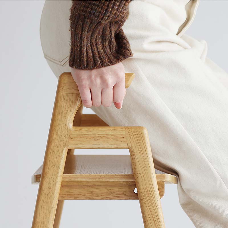 木製アーム付き玄関ベンチ|ナチュラル&ダークブラウン