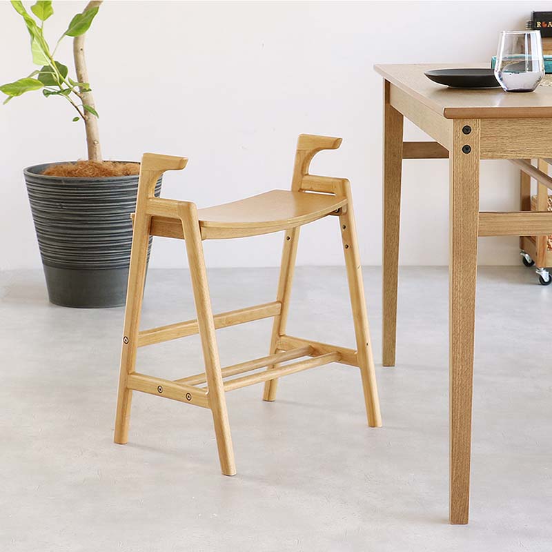 木製アーム付き玄関ベンチ|ナチュラル&ダークブラウン