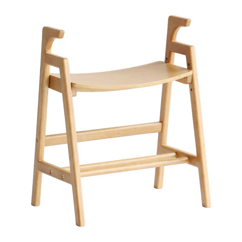 木製アーム付き玄関ベンチ|ナチュラル&ダークブラウン