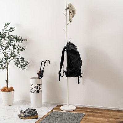 北欧風コートハンガー｜省スペースに置けるツリー型｜ホワイト,グレー,ブラック