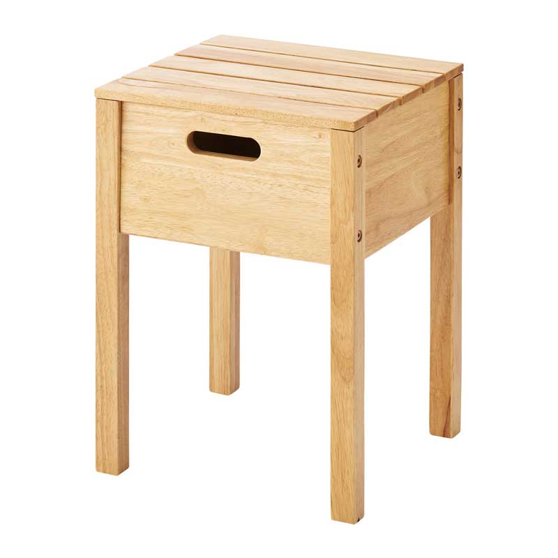 超人気！北欧風 テーブル スツール2個付き 収納付き 【ナチュラル】 北欧ナチュラルな天然木スツール兼収納ボックス｜シリーズで統一感の