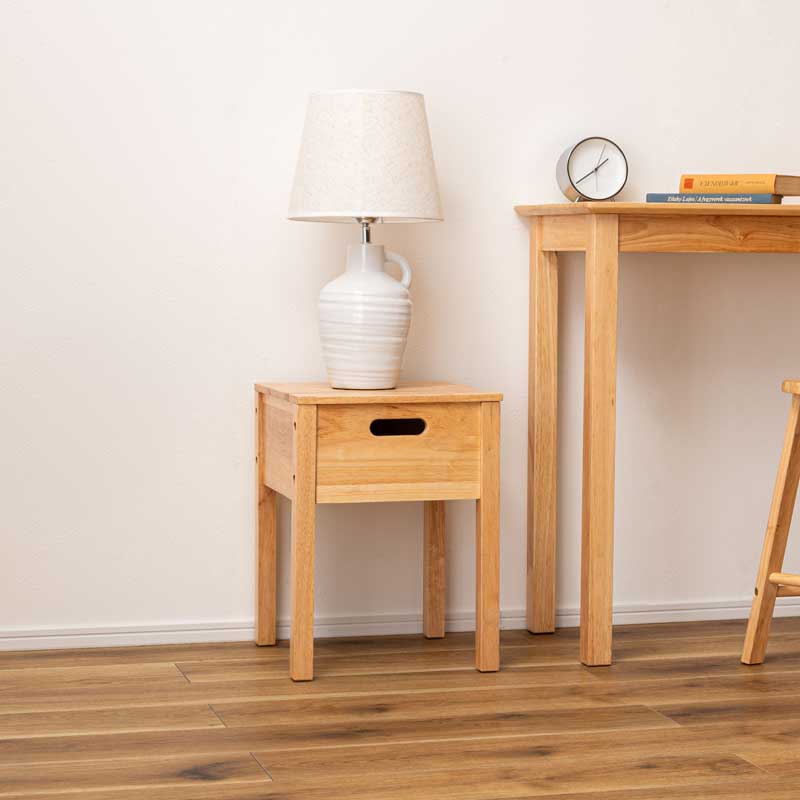 北欧ナチュラルな天然木スツール兼収納ボックス｜シリーズで統一感の