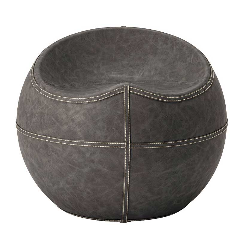 ソフトレザー製ラウンドスツール｜ヴィンテージ風スツール