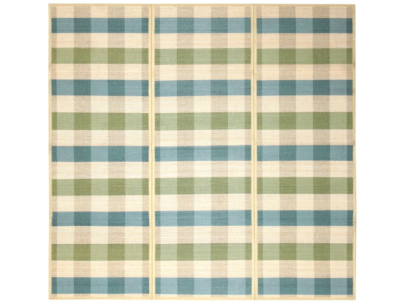 チェック柄の竹ラグ | 折りたたみ可能