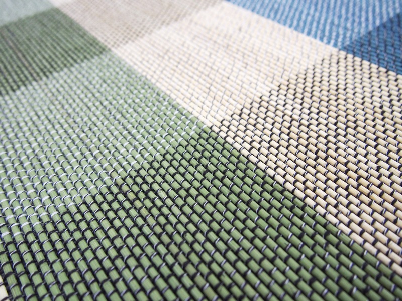 チェック柄の竹ラグ | 折りたたみ可能