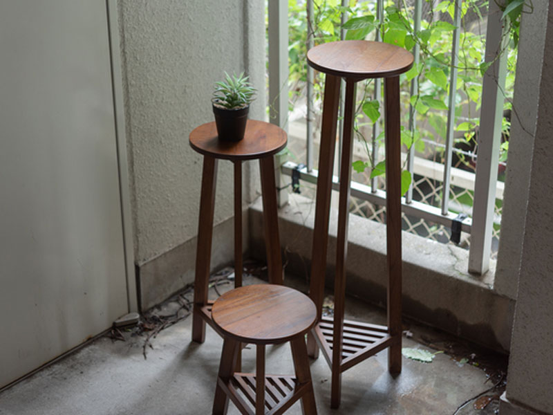 天然木のプランターベース