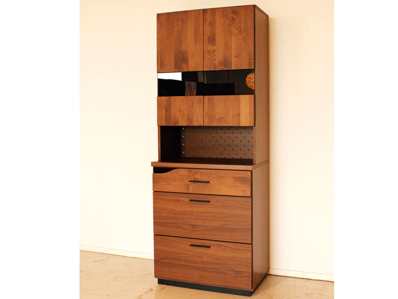 幅70cmハイタイプのキッチンボード | ダークブラウン | ナチュラル