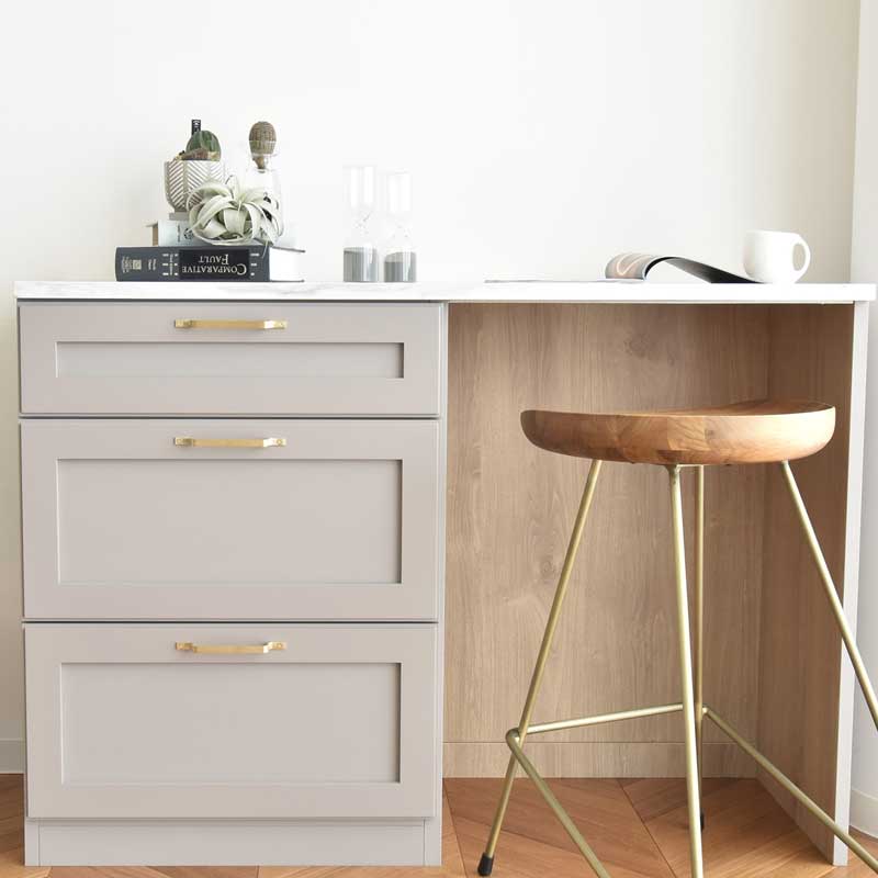 キッチン用ゴミ箱収納｜幅120cmのダストカウンター｜美しく隠す上品なキッチン収納