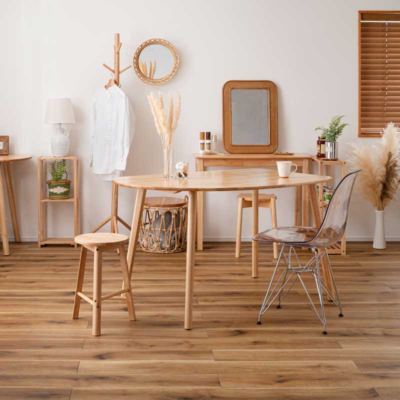北欧風丸みフォルムのダイニングテーブル｜幅120cm | インテリア・家具